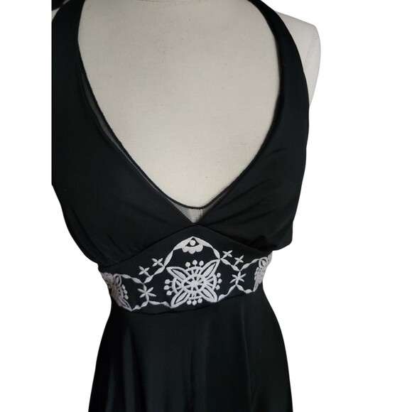 Vintage Heart Moon Star 90s Babydoll Halter Dress Juniors XS Black Fairy Grunge - Picture 2 of 10